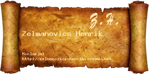 Zelmanovics Henrik névjegykártya